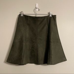 Faux Suede Mini A-Line Skirt